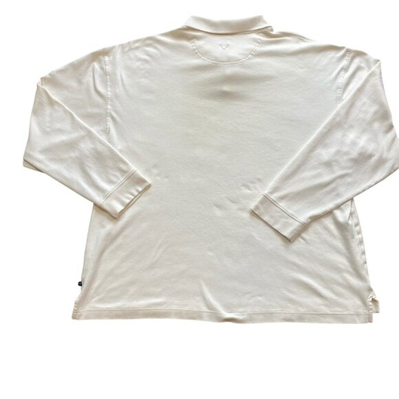 Men's Callaway Golf Sport Long Sleeve Polo Shirt Cream XL #345E - Picture 3 of 10